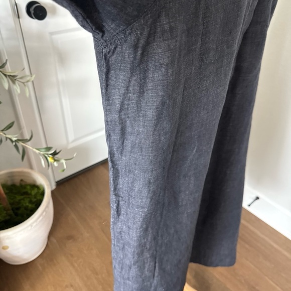 Eileen Fisher Organic Linen Dress Tunic XL Dark Blue Denim Color - Picture 4 of 12